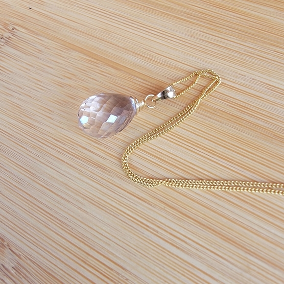 Champagne Mystic Quartz Necklace Crystal Gemstone - Picture 6 of 7